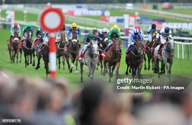 Bauer ridden by Neil Callan wins the Betfred Bundles Old Borough Cup at Haydock Park Racecourse.