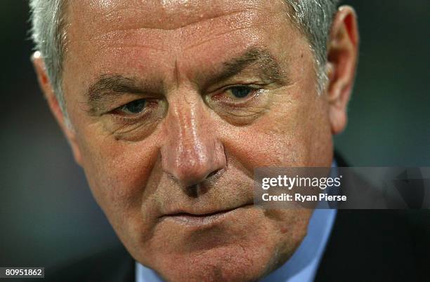 Walter Smith, manager of of Ranger, looks on before the UEFA Cup Semi Final second leg match at the Artemio Franchi Stadium on May 1, 2008 in...
