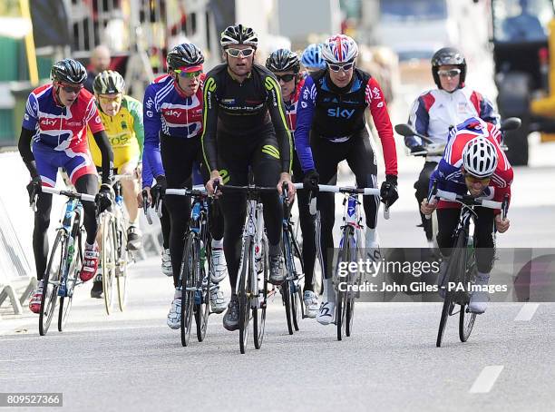 Mark Cavendish the Great Britain cyclist and one of the favorites for the World Road Race Championships out training on the course near Copenhagen...