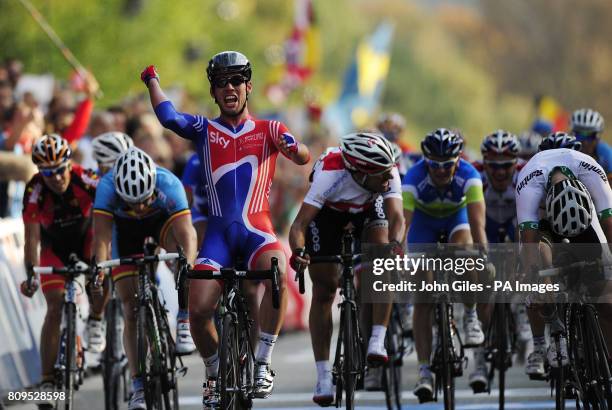 Great Britain's Mark Cavendish wins the Men's Road Race during Day Seven of the UCI Road Race World Championships, Copenhagen.