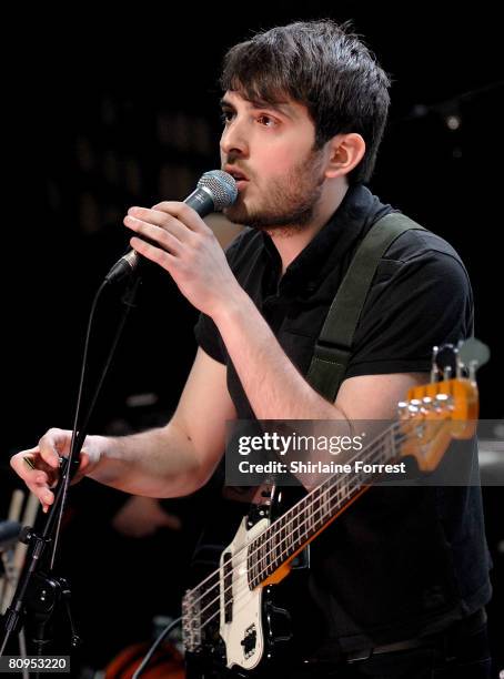 James Cook of Delphic performs on Channel M - City Life Social at Urbis on May 1, 2008 in Manchester, England.