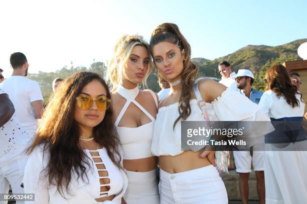 Actress Inanna Sarkis, venezuelan internet personality Lele Pons and model Hannah Stocking at the 4th annual 'Red, White and Bootsy' July 4th Bash,...