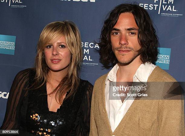 Musicians Jessie Baylin and Jack Savoretti pose at the Tribeca ASCAP Music Lounge held at the Canal Room during the 2008 Tribeca Film Festival on May...