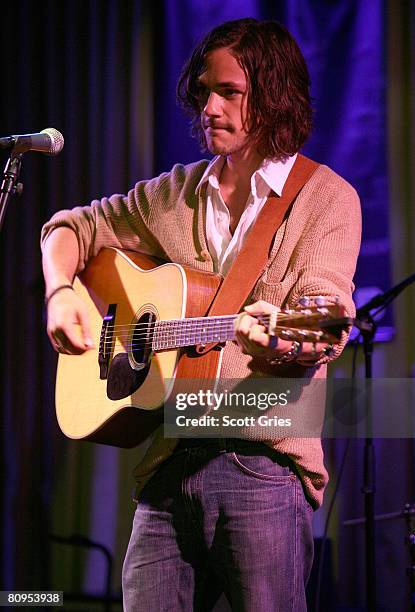 Musician Jack Savoretti performs at the Tribeca ASCAP Music Lounge held at the Canal Room during the 2008 Tribeca Film Festival on May 1, 2008 in New...