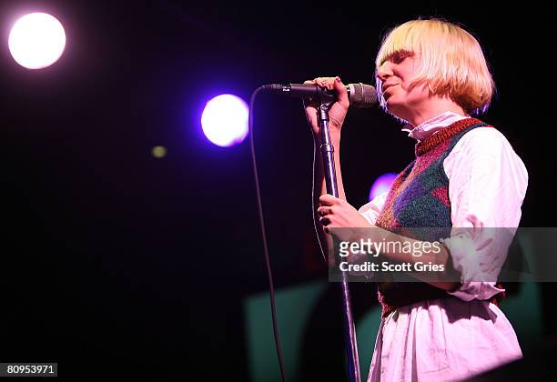 Musician Sia performs at the Tribeca ASCAP Music Lounge held at the Canal Room during the 2008 Tribeca Film Festival on May 1, 2008 in New York City.