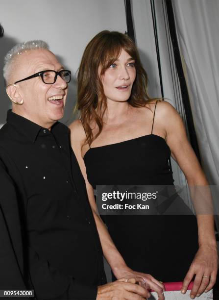 Jean Paul Gaultier and Carla Bruni-Sarkozy attend the Jean Paul Gaultier Haute Couture Fall/Winter 2017-2018 show as part of Haute Couture Paris...