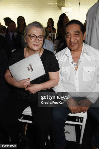 Josiane Balasko and Georges Aguilar attend the Jean Paul Gaultier Haute Couture Fall/Winter 2017-2018 show as part of Haute Couture Paris Fashion...