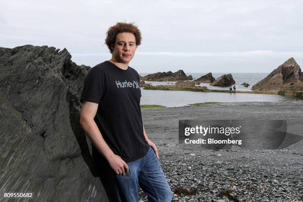 Marcus Hutchins, digital security researcher for Kryptos Logic, poses for a photograph on Tunnels Beaches in Ilfracombe, U.K., on Tuesday, July 4,...