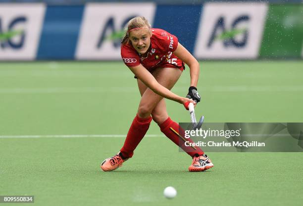 Sophie-Anne Weyns of Belgium during the Fintro Hockey World League Semi-Final tournament on July 2, 2017 in Brussels, Belgium.