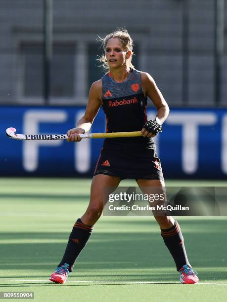 Kitty van Male of the Netherlands during the Fintro Hockey World League Semi-Final tournament on July 2, 2017 in Brussels, Belgium.