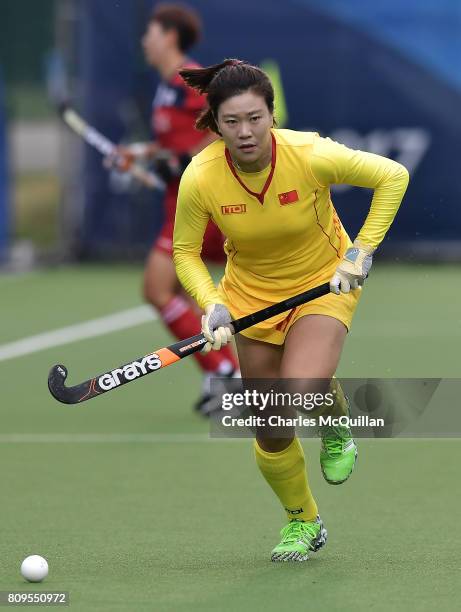 Meiyu Liang of China during the Fintro Hockey World League Semi-Final tournament on June 27, 2017 in Brussels, Belgium.