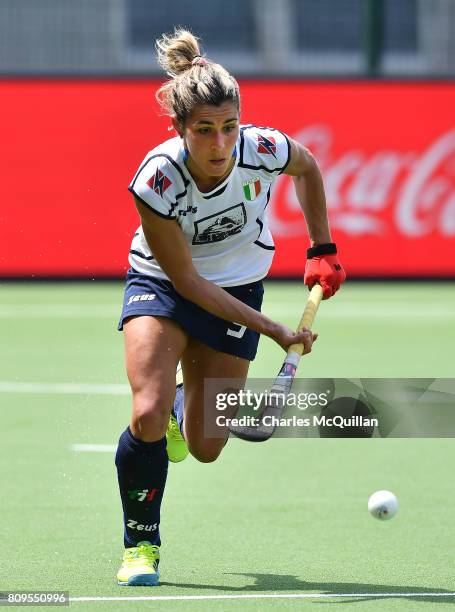 Maria Garraffo of Italy during the Fintro Hockey World League Semi-Final tournament on June 27, 2017 in Brussels, Belgium.