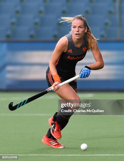 Maartje Krekelaar of the Netherlands during the Fintro Hockey World League Semi-Final tournament on July 2, 2017 in Brussels, Belgium.