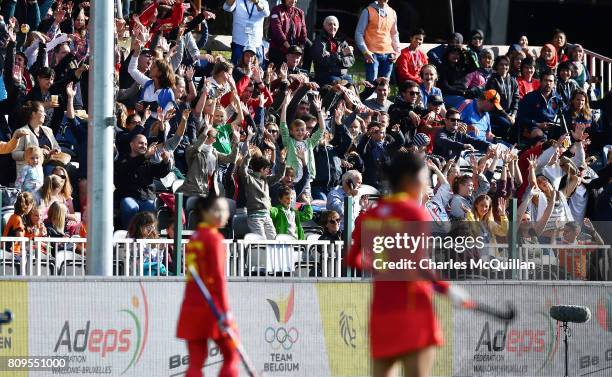 General view of the fans during the Fintro Hockey World League Semi-Final tournament on July 2, 2017 in Brussels, Belgium.