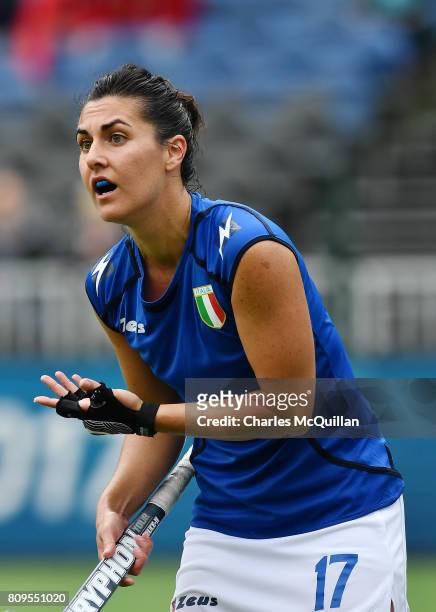 Chiara Tiddi of Italy during Fintro Hockey World League Semi-Final tournament on July 2, 2017 in Brussels, Belgium.
