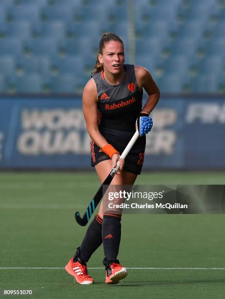 Maartje Krekelaar of the Netherlands during the Fintro Hockey World League Semi-Final tournament on July 2, 2017 in Brussels, Belgium.