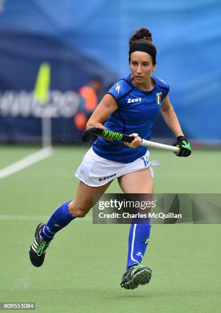 Elisabetta Pacella of Italy during the Fintro Hockey World League Semi-Final tournament on July 2, 2017 in Brussels, Belgium.