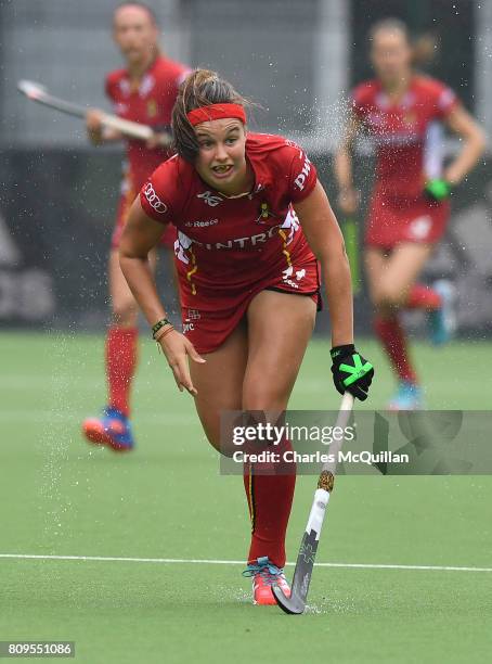 Joanne Peeters of Belgium during the Fintro Hockey World League Semi-Final tournament on July 2, 2017 in Brussels, Belgium.