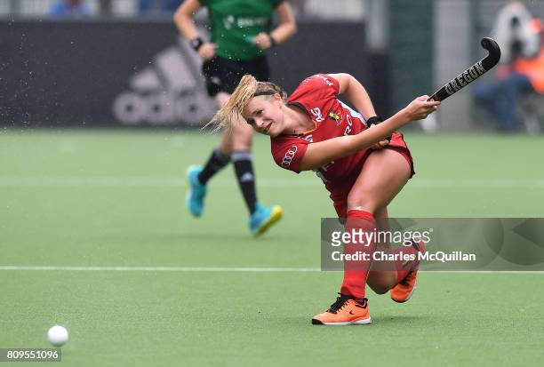 Alix Gerniers of Belgium during the Fintro Hockey World League Semi-Final tournament on July 2, 2017 in Brussels, Belgium.