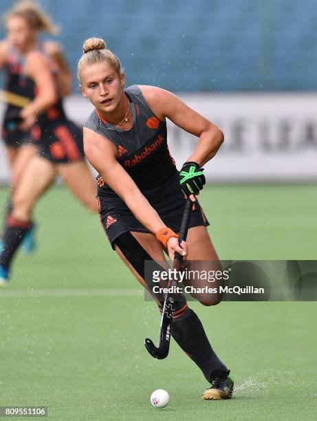 Laurien Leurink of the Netherlands during the Fintro Hockey World League Semi-Final tournament on July 2, 2017 in Brussels, Belgium.