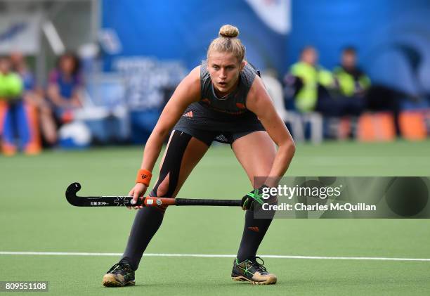 Laurien Leurink of the Netherlands during the Fintro Hockey World League Semi-Final tournament on July 2, 2017 in Brussels, Belgium.