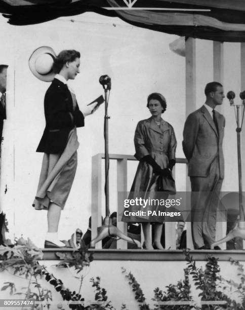 **Scanned from contact low-res** The Queen and Duke of Edinburgh during their visit to Wollongong, Australia.