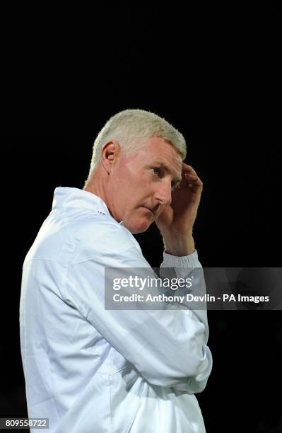 Northern Ireland manager Nigel Worthington looks-on during UEFA Euro 2012 Qualifying match at the Stadio Adriatico, Pescara, Italy.