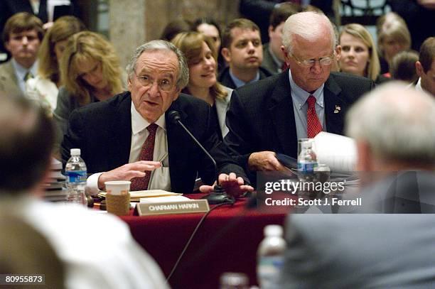 May 01: Senate Agriculture Chairman Tom Harkin, D-Iowa, and ranking member Saxby Chambliss, R-Ga., during the House-Senate conference on the farm...