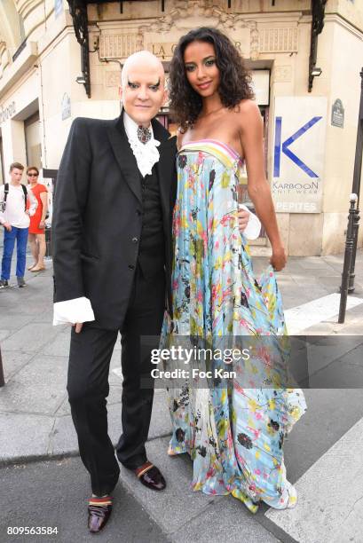 Ali Mahdavi and Flora Coquerel leave the Jean Paul Gaultier Haute Couture Fall/Winter 2017-2018 show as part of Haute Couture Paris Fashion Week on...