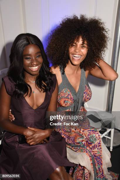 Karidja Toure and Tina Kunakey attend the Jean Paul Gaultier Haute Couture Fall/Winter 2017-2018 show as part of Haute Couture Paris Fashion Week on...