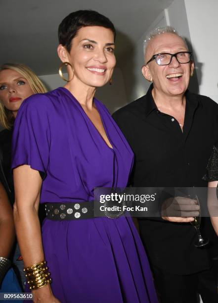 Cristina Cordula and Jean Paul Gaultier attend the Jean Paul Gaultier Haute Couture Fall/Winter 2017-2018 show as part of Haute Couture Paris Fashion...