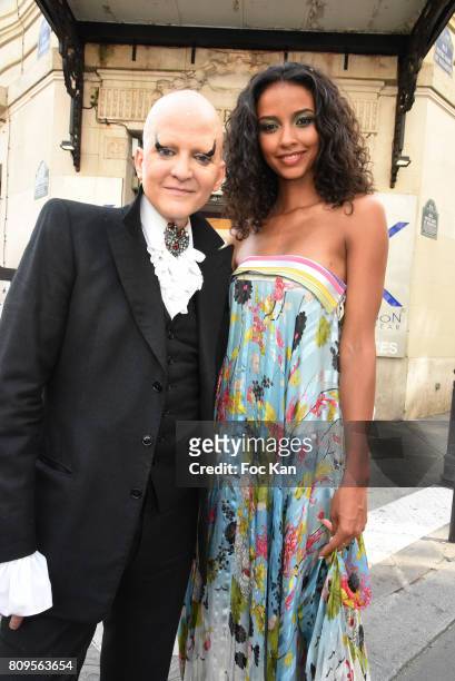 Ali Mahdavi and Flora Coquerel leave the Jean Paul Gaultier Haute Couture Fall/Winter 2017-2018 show as part of Haute Couture Paris Fashion Week on...