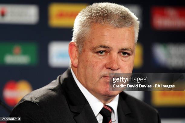 Wales' coach Warren Gatland during the post match press conference after IRB World Cup Semi Final at Eden Park, Auckland, New Zealand.