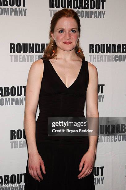 Actress Jane Pfitsch arrives at the after party at the opening night of "Les Liaisons Dangereuses" at the Roundabout Theatre Company's American...