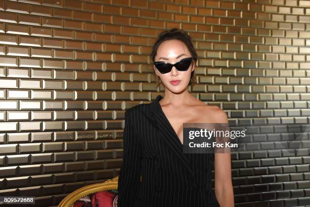 Chriselle Lim attends the Jean Paul Gaultier Haute Couture Fall/Winter 2017-2018 show as part of Haute Couture Paris Fashion Week on July 5, 2017 in...