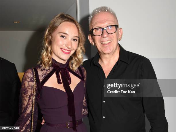 Deborah Francois and Jean Paul Gaultier attend the Jean Paul Gaultier Haute Couture Fall/Winter 2017-2018 show as part of Haute Couture Paris Fashion...