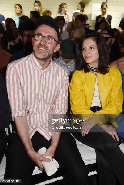 Loic Prigent and his guest attend the Jean Paul Gaultier Haute Couture Fall/Winter 2017-2018 show as part of Haute Couture Paris Fashion Week on July...