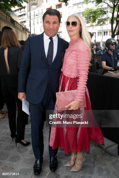 Giorgio Veroni and Tamara Beckwith attend the Valentino Haute Couture Fall/Winter 2017-2018 show as part of Paris Fashion Week on July 5, 2017 in...