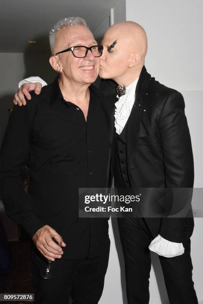 Jean Paul Gaultier and Ali Mahdavi attend the Jean Paul Gaultier Haute Couture Fall/Winter 2017-2018 show as part of Haute Couture Paris Fashion Week...