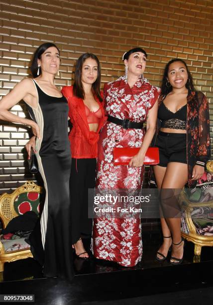 Blanca Li, Hiba Abouk, Rossy de Palma and Luna Mary attend the Jean Paul Gaultier Haute Couture Fall/Winter 2017-2018 show as part of Haute Couture...