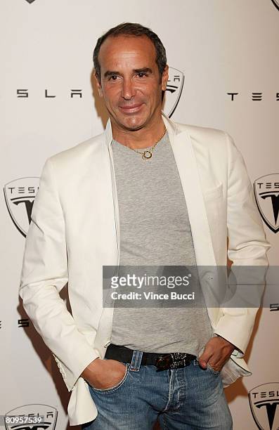Fashion designer Lloyd Klein attends the launch party for the Tesla Roadster, the world's first highway-capable all electric car available in the...