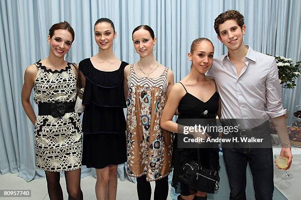 Dancers April Giangeruso, Jaime Hickey, Kaia Annika, Mara Thompson and Ty Gurfein attend the American Ballet Theatre premiere of "Cake" after party...