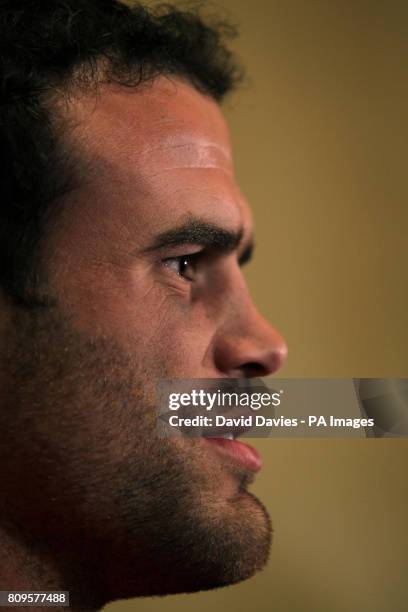 Wales' Jamie Roberts during the press conference at the Grand Hotel, Auckland, New Zealand.