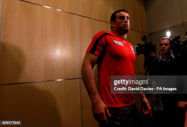 Wales' Jamie Roberts during the press conference at the Grand Hotel, Auckland, New Zealand.