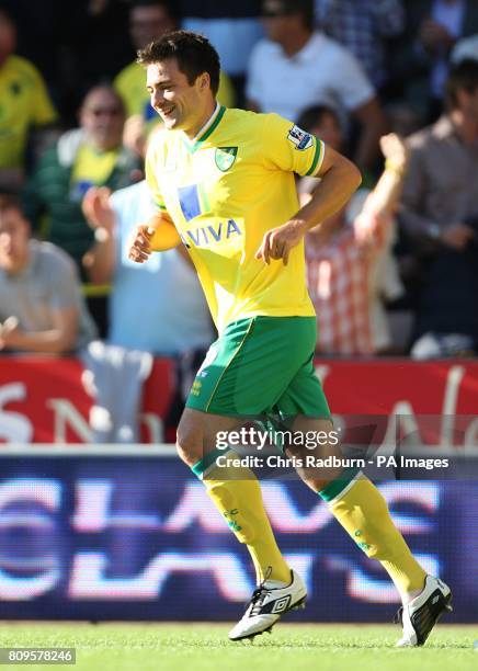 Norwich City's Russell Martin celebrates after scoring their second goal