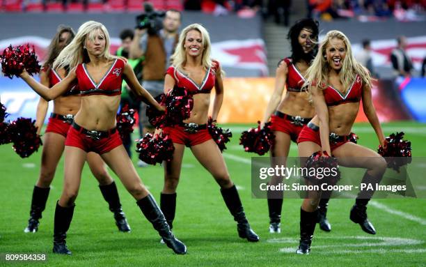 Tampa Bay Buccaneer Cheerleaders during the NFL International Series Match at Wembley, London.