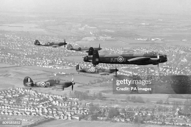 The planes of the Royal Air Force's famous "Battle of Britain Memorial Flight" during their move from RAF Coltishall to RAF Coningsby. The Three...