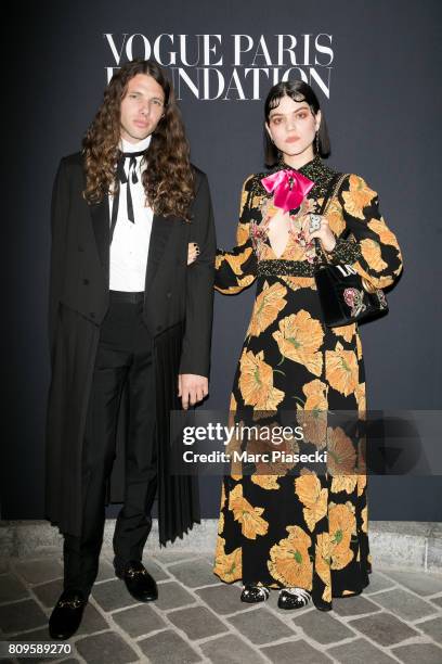 Maxime Sokolinski and his sister SoKo attend Vogue Foundation Dinner during Paris Fashion Week as part of Haute Couture Fall/Winter 2017-2018 at...