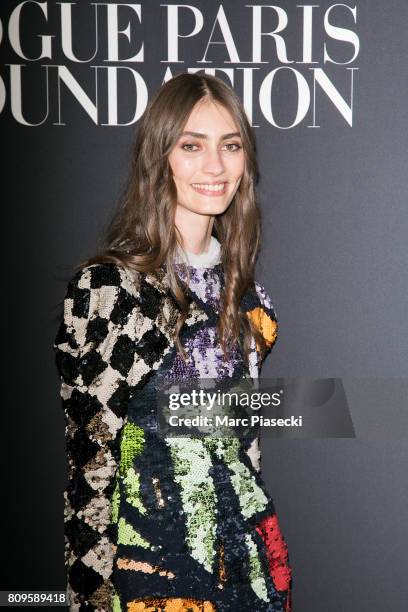 Marine Deleeuw attends Vogue Foundation Dinner during Paris Fashion Week as part of Haute Couture Fall/Winter 2017-2018 at Musee Galliera on July 4,...