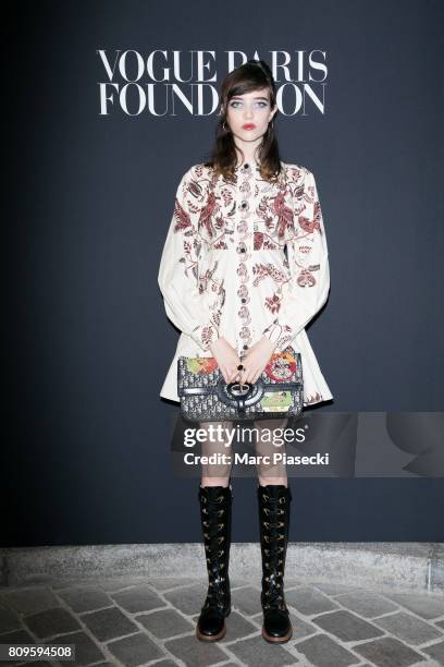 Grace Hartzel attends Vogue Foundation Dinner during Paris Fashion Week as part of Haute Couture Fall/Winter 2017-2018 at Musee Galliera on July 4,...